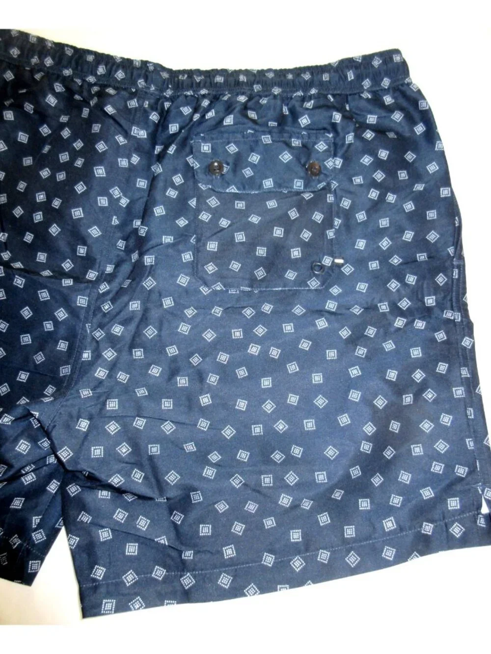Oobe Brand Men's Kona Swim Trunks Navy Blue White Dotted Squares Sizes NWT